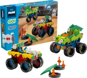 PLUS PLUS - GO! Monster Trucks - 600 Pieces - Model Vehicle Building Stem/Steam Toy, Interlocking Mini Puzzle Blocks for Kids