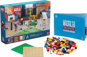 PLUS PLUS Learn to Build Set, Interlocking Mini Building Blocks, 3D Puzzle Construction Stem Toy for Kids - Sports, 380 Pieces