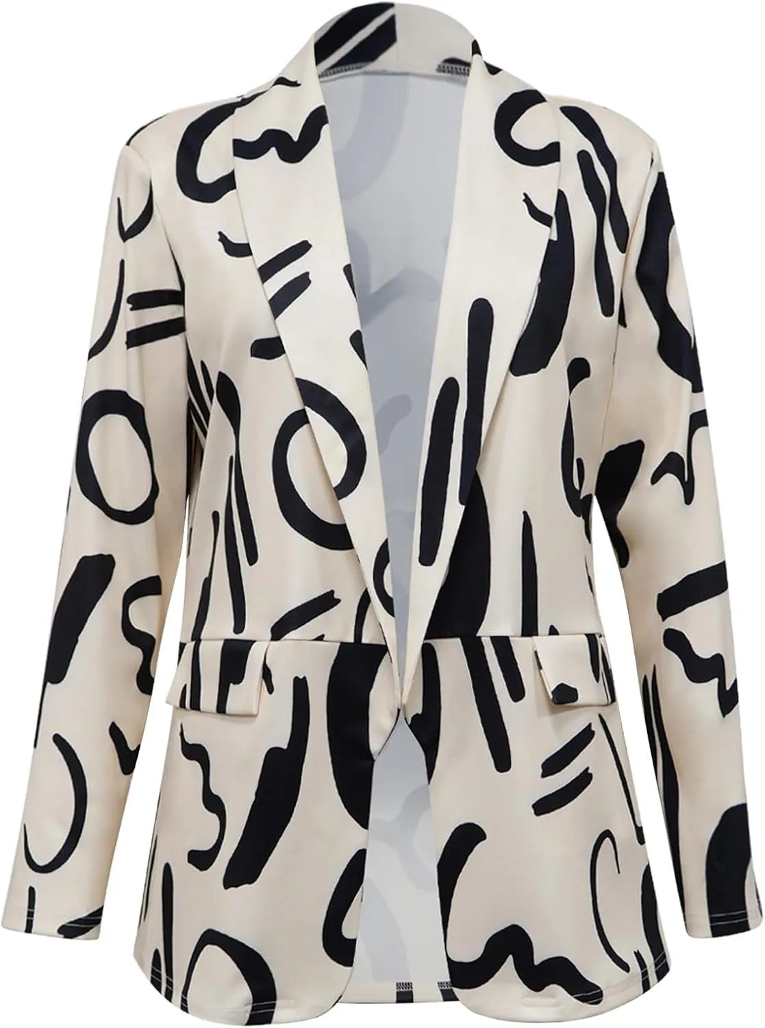 Plus Size Blazers for Curvy Women Sexy Trendy Colorful Oversize Graphic Open Front Jackets