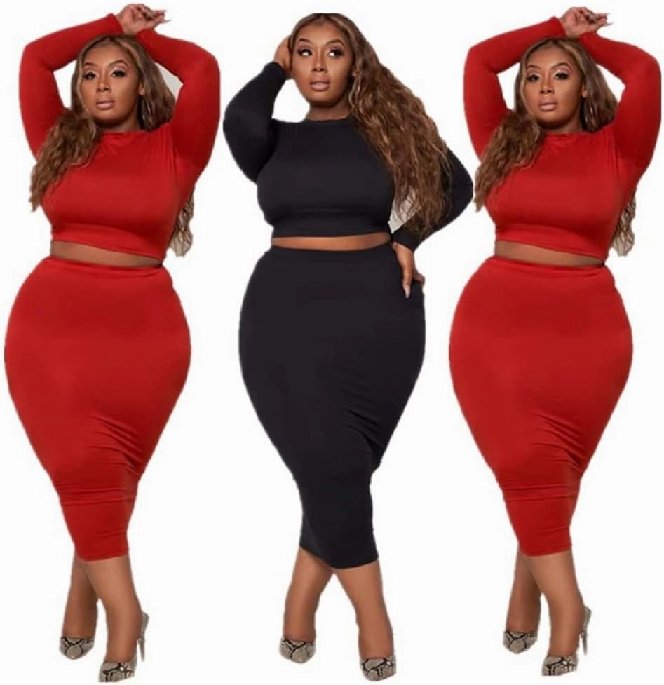 Plus Size Women 2 Piece Outfits Sets Sexy Tracksuit Midi Dress,Sleeveless Tank Top Bodycon Skirts Set Casual Summer