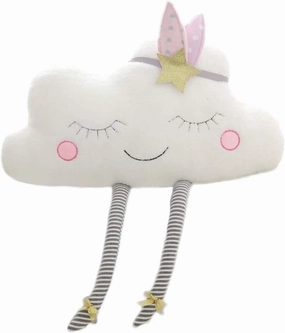 Plushland Soft Cute Stuffed Animal Plush Lovely Cartoon Cloud Shaped Pillow Toys Chair Back Cushion for Bedroom Office Car,White 22 Inch