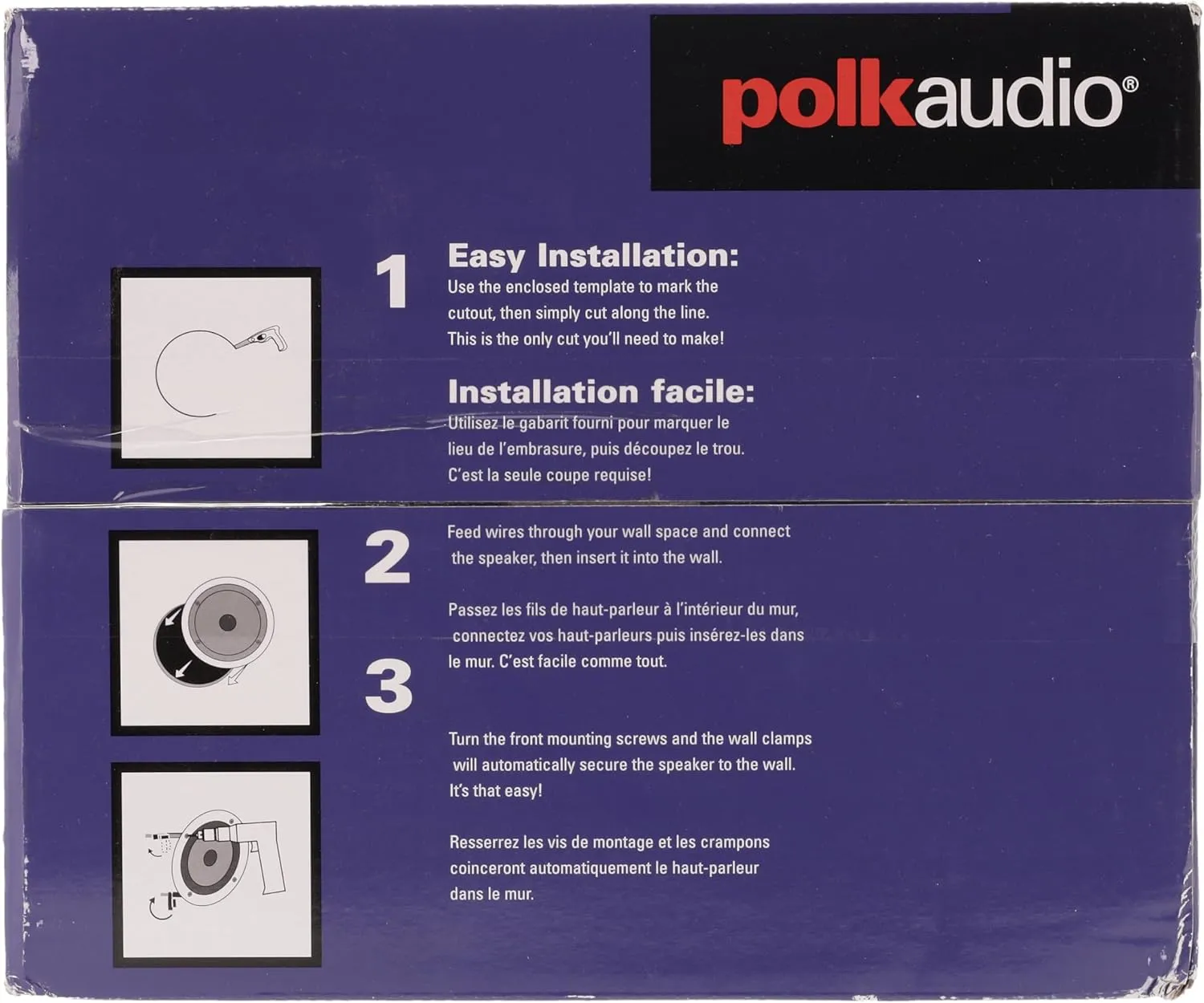 Polk Audio RC80i 2-way Premium In-Ceiling 8" Round Speakers, Set of 2 Perfect for Damp and Humid Indoor/Outdoor Placement - Bath, Kitchen, Covered Porches (White, Paintable-Grille)