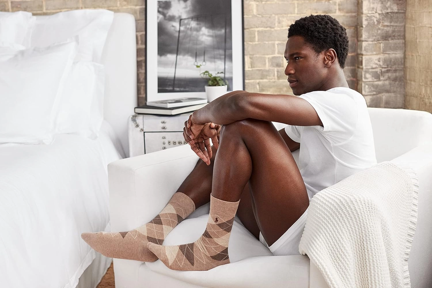 Polo Ralph Lauren Men's Argyle Pattern Dress Crew Socks - 3 Pair Pack - Soft Lightweight Cotton Comfort