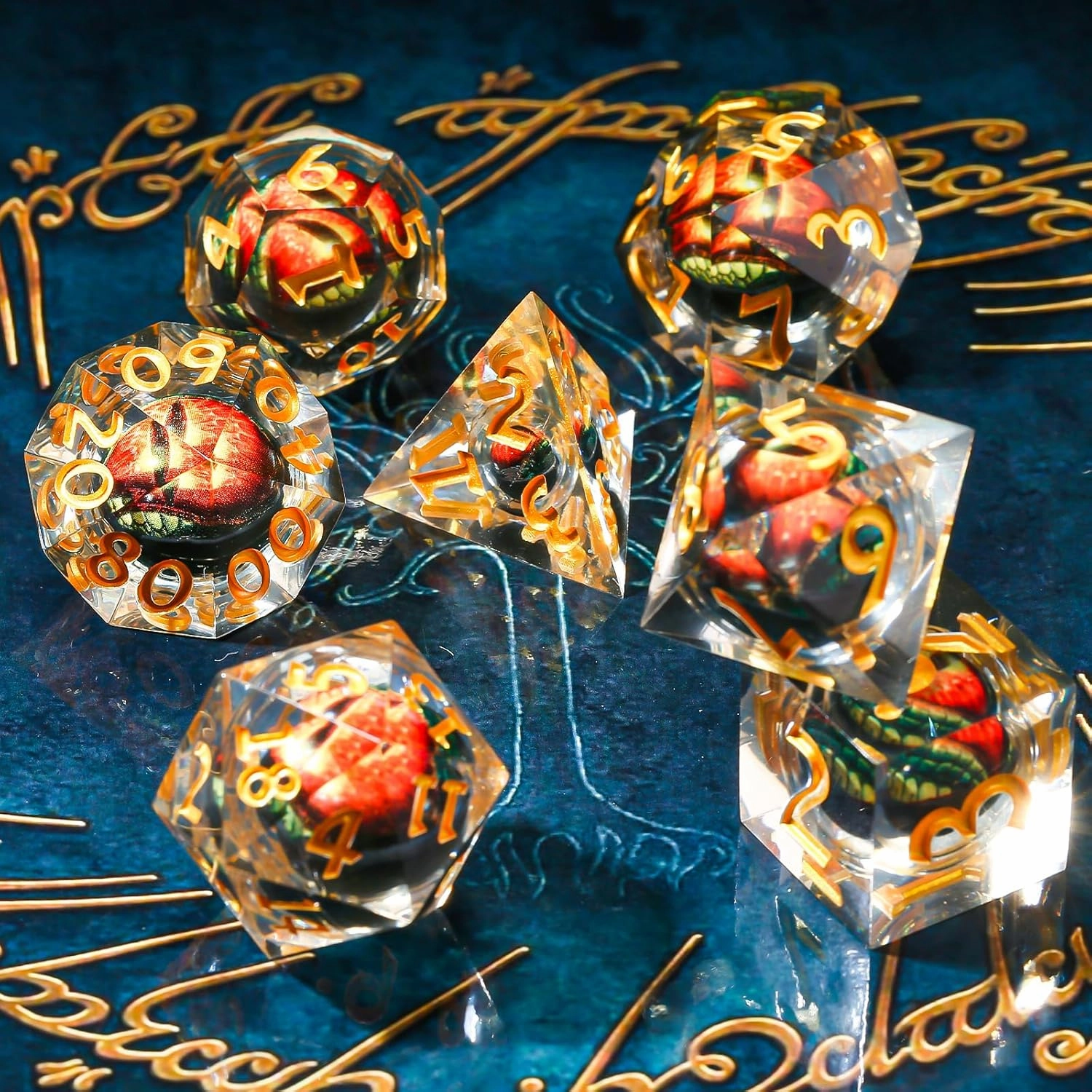 Polyhedral D&D Dice Set, DND Eyeball Dice for Dungeons and Dragons Role Playing Table Games