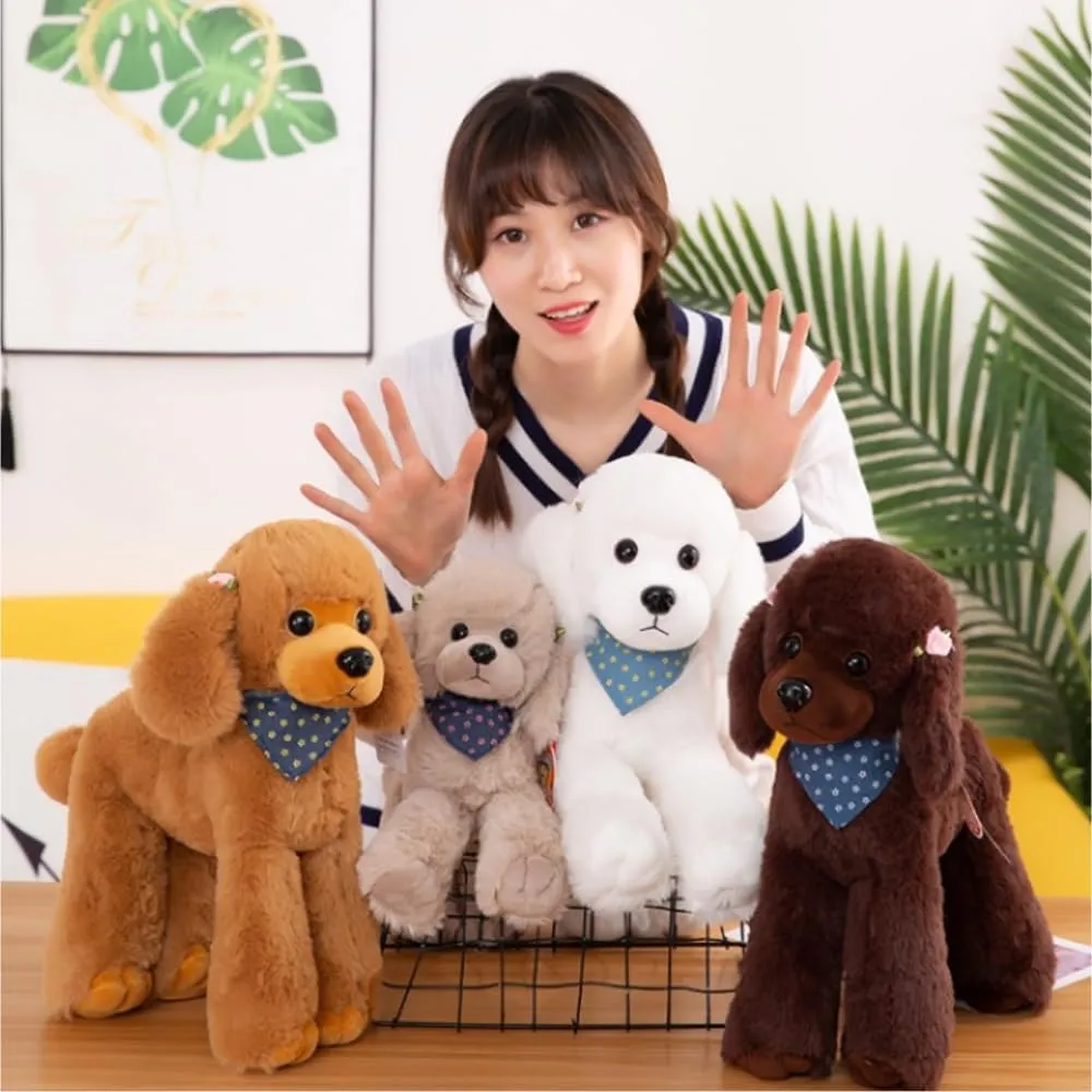 Poodle Plush Toys, Soft and Cute Poodle Plush Toys, Pillows, Cushions, The Best Gift for Your Family and Friends. 1 pc. (White 12 inches)