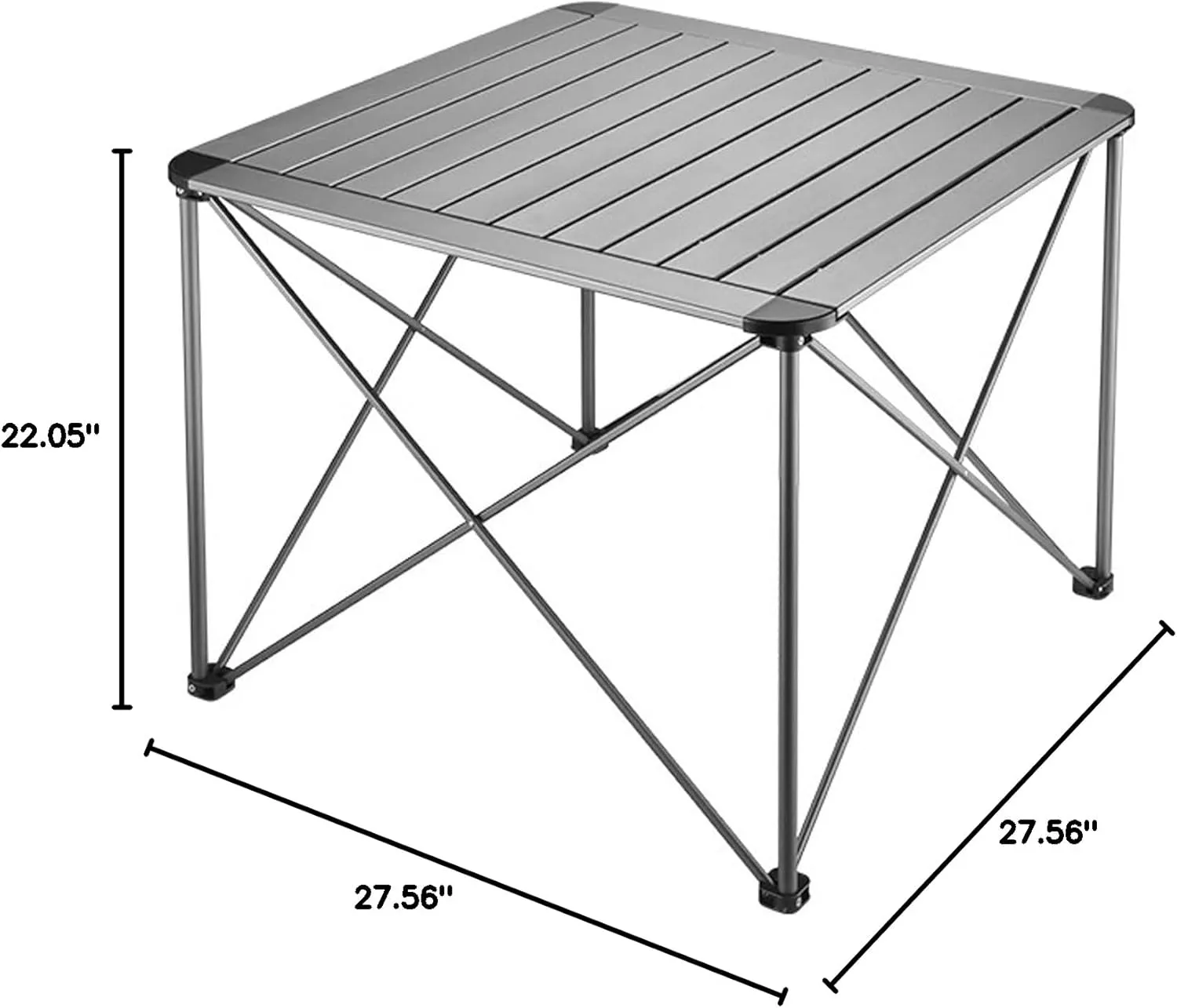 Portable Camping Table, Lightweight Folding Table with Aluminum Table Top and Carry Bag, Easy to Carry, Perfect for Outdoor, Picnic, Hiking,Titanium Gray