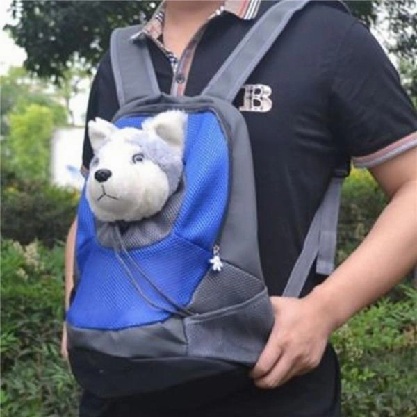 Portable Breathable Multifunctional Pet Carrier Backpack Front Bag with Head Out Blue S