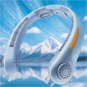 Portable Neck Fan - Neck Fans that Blow Cold Air Rechargeable, USB-C Battery Operated, Neckbrace, 5 Speeds, Bladeless Wearable Personal Cooler for Men Women, Sports, Gardening, Office, Travel, Camping