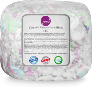 Posh Creations Foam Filling Bean Bag Refill, 5lbs, Multi-Color (FOAM05)