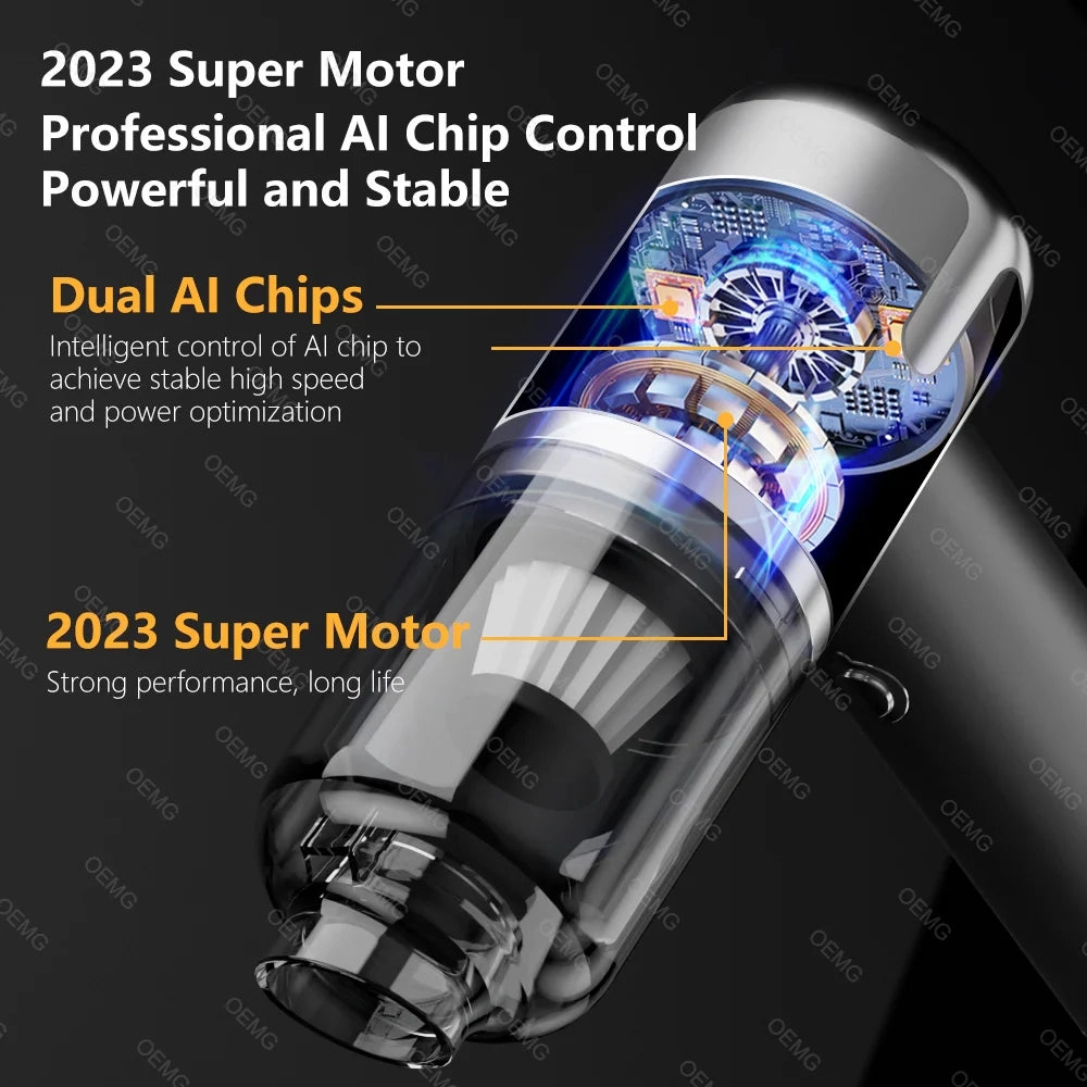 Powerful 120000PA Wireless Mini Car Vacuum
