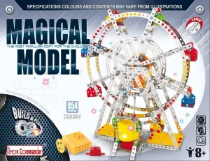 PowerTRC Metal Ferris Wheel Building Blocks Toy Set, Amusement Park Building Construction Toy for Boys Girls, Ferriswheel Educational Building Playset with Lights and Sound