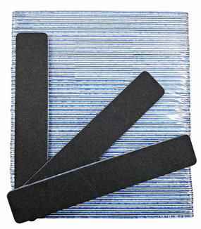 PrettyClaw | 50pc Nail File 100/180 Grit Black Nail Files Blue Center Double Sided Black Jumbo Emery Board For Nails Acrylic Nail File