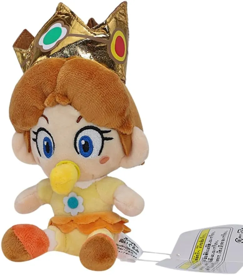 Princess Daiy Plush Toy Stuffed Doll Peach Daiy Rosalina 6"" Yellow Gift Birthday for Kids, Medium