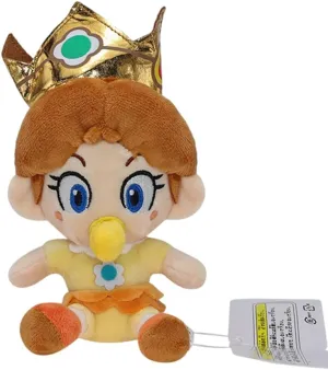 Princess Daiy Plush Toy Stuffed Doll Peach Daiy Rosalina 6"" Yellow Gift Birthday for Kids, Medium
