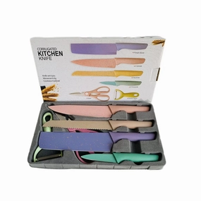 Professional Colorful Kitchen Knives Set Of 6 Pieces