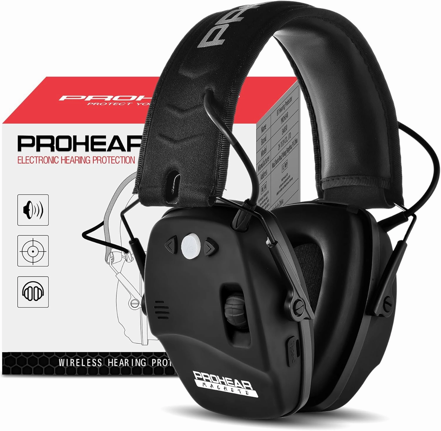 PROHEAR 016 Ear Protection Safety Earmuffs for Shooting Noise Reduction Slim Passive Hearing Protector