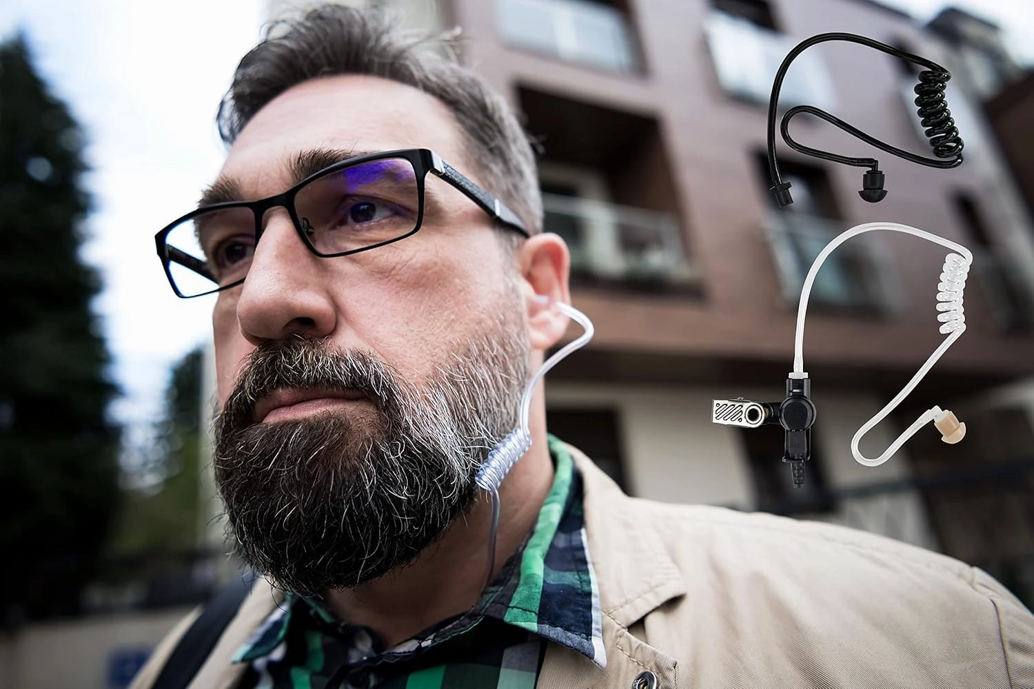 PRYME® LMC-1AT01 PRO-Grade Series LMC-1AT Series Economically Priced, Acoustic Tube, Surveillance Kit with Clear Tube Earphone, Rugged PTT & Stainless Steel Hardware