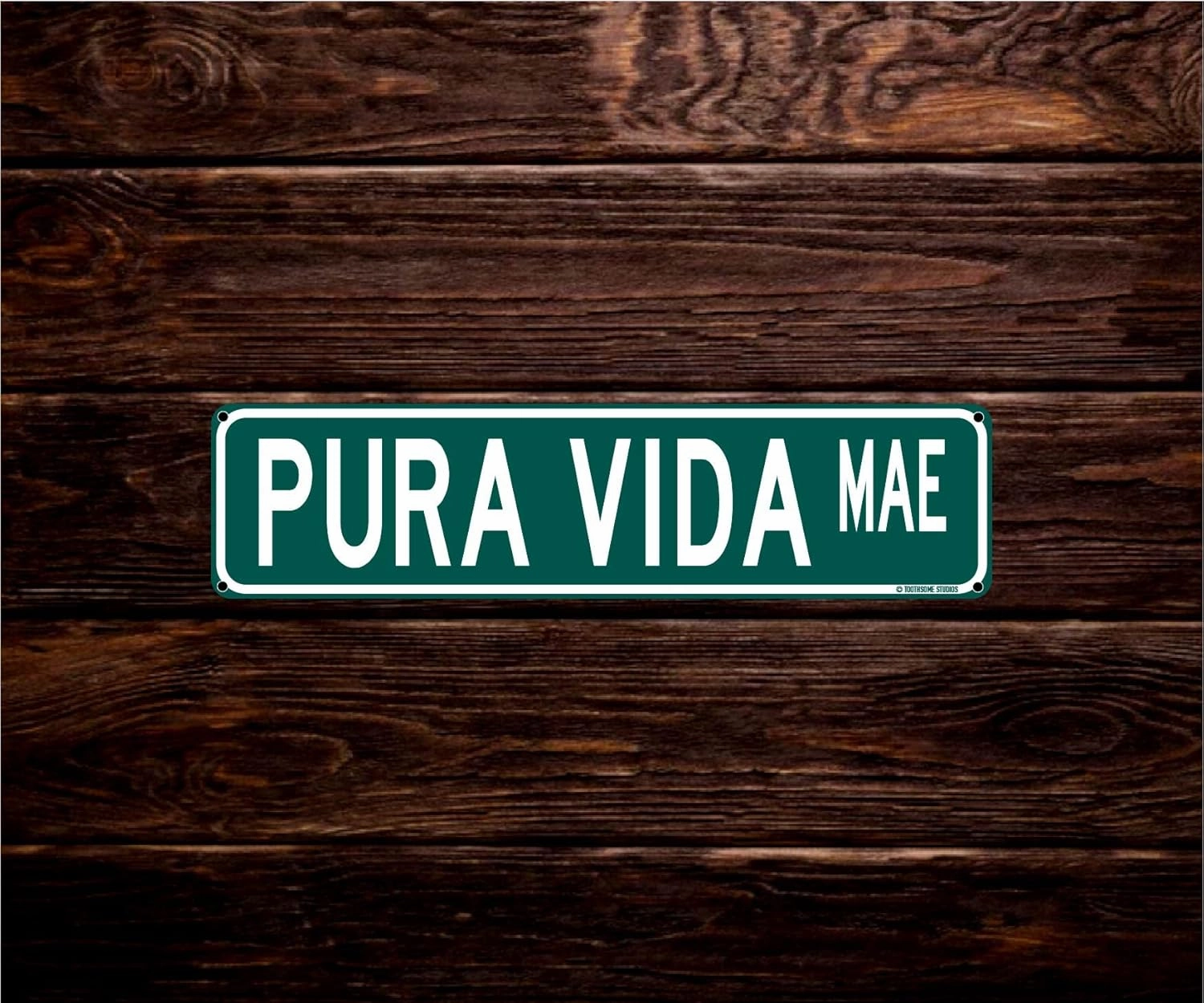 Pura Vida Mae Costa Rica Theme Street Sign 16" x 4" Funny Tin Sign Beach Surfer Theme Tico Tica Pride Shore Home Indoor Outdoor Pool Deck Decor (PuraVidaStreet)