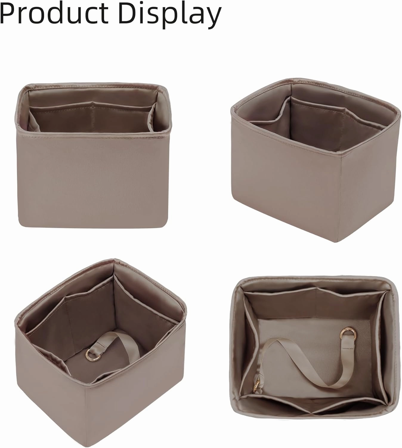 Purse Organizer for Picotin 18/22,Silky Smooth Insert,Lightweight Inside Bag,Luxury Handbag Storage(Picotin 22,Etoupe Grey)
