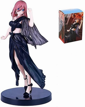 QIANGZI 19cm The Quintessential Quintuplets Action Figures Collectible, Nakano Miku Anime Model Statue, PVC Environmental Protection Materials Suitable for Home Office Desk Decorative Ornaments Toy