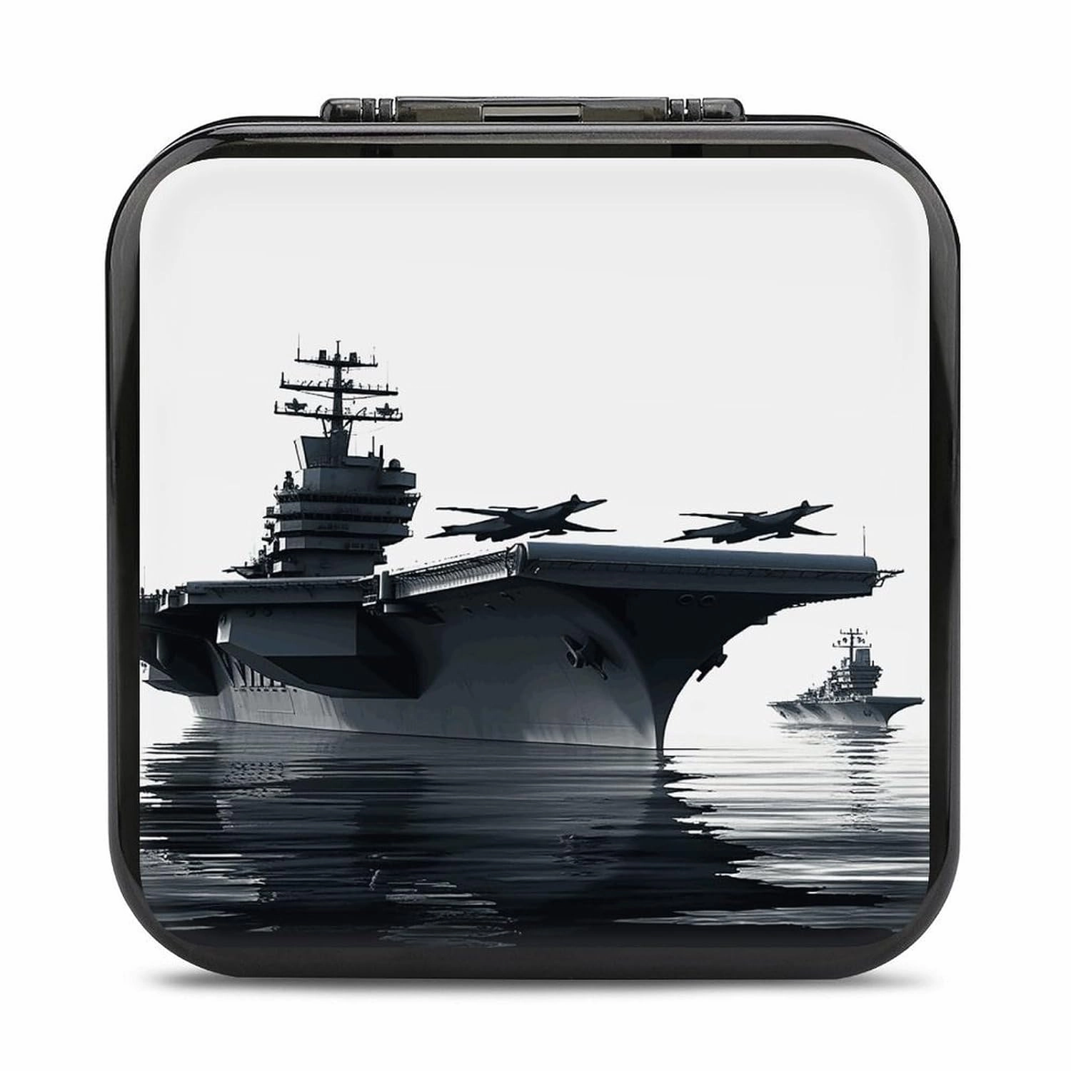 QMNBTES Aircraft Carrier Switch Game Case Switch Game Holder Cartridge Case Storage 24 Games & 2 Micro Sd Card Slots, Travel Carry Cases, Portable Games Card Storage, Hard Shell, Buckle Closure