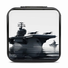 QMNBTES Aircraft Carrier Switch Game Case Switch Game Holder Cartridge Case Storage 24 Games & 2 Micro Sd Card Slots, Travel Carry Cases, Portable Games Card Storage, Hard Shell, Buckle Closure