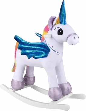 Rainbow Pegacorn Rocker Ride On Toy, Stuffed Animal Rockers for 18 Month   Infants and Toddlers, Forest & Twelfth Stuffed Rocking Animal Child Rocking Toy with Sound (Pegacorn)