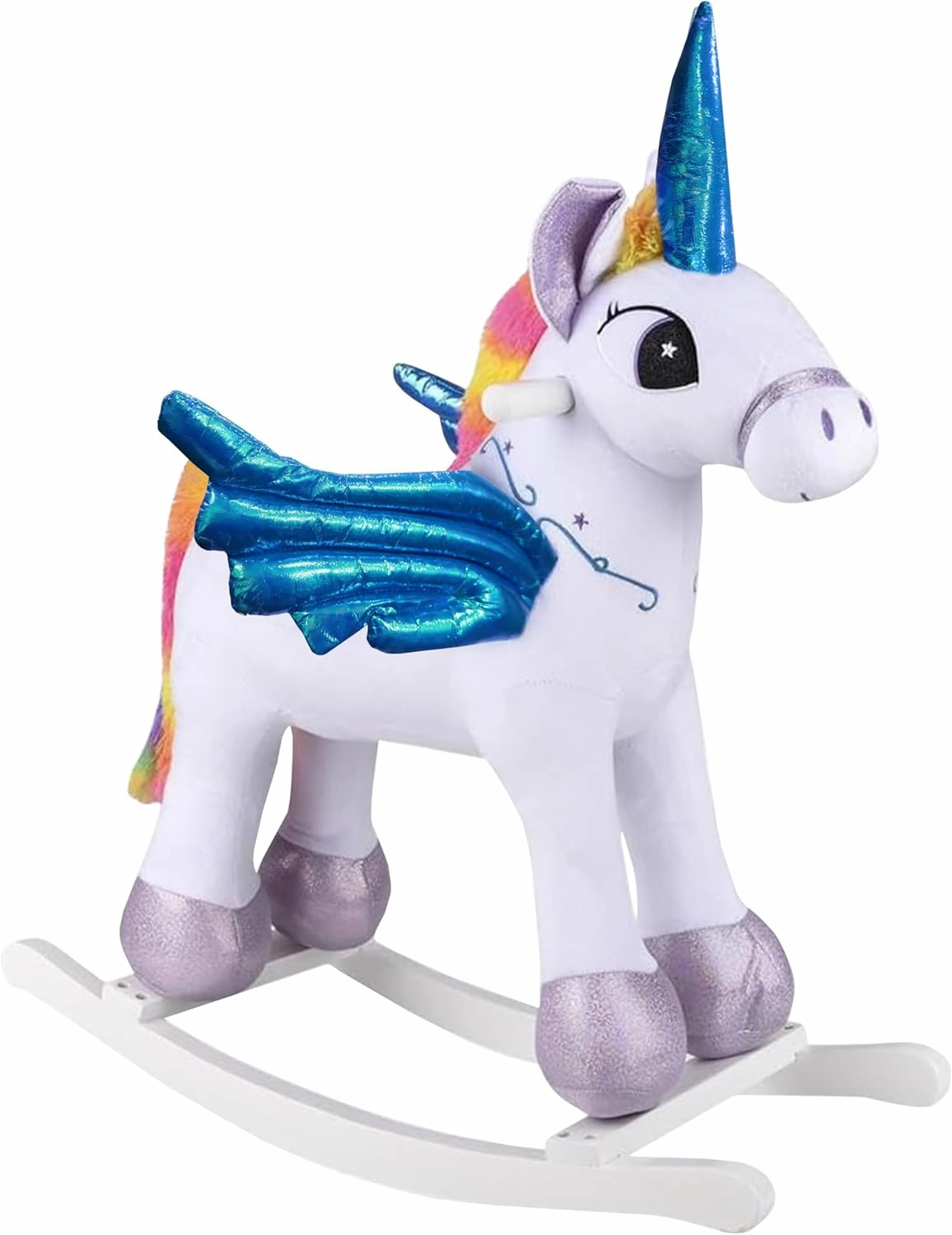 Rainbow Pegacorn Rocker Ride On Toy, Stuffed Animal Rockers for 18 Month   Infants and Toddlers, Forest & Twelfth Stuffed Rocking Animal Child Rocking Toy with Sound (Pegacorn)