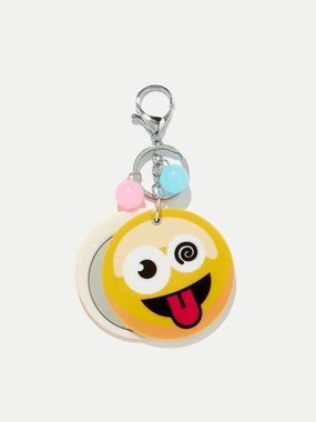 Random Color Ball Emoji Round Keychain
