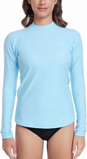 Rash Guard for Women Long Sleeve Swim Shirt UPF 50  UV Protection Sun Shirt Swimsuit Top Bathing Suit