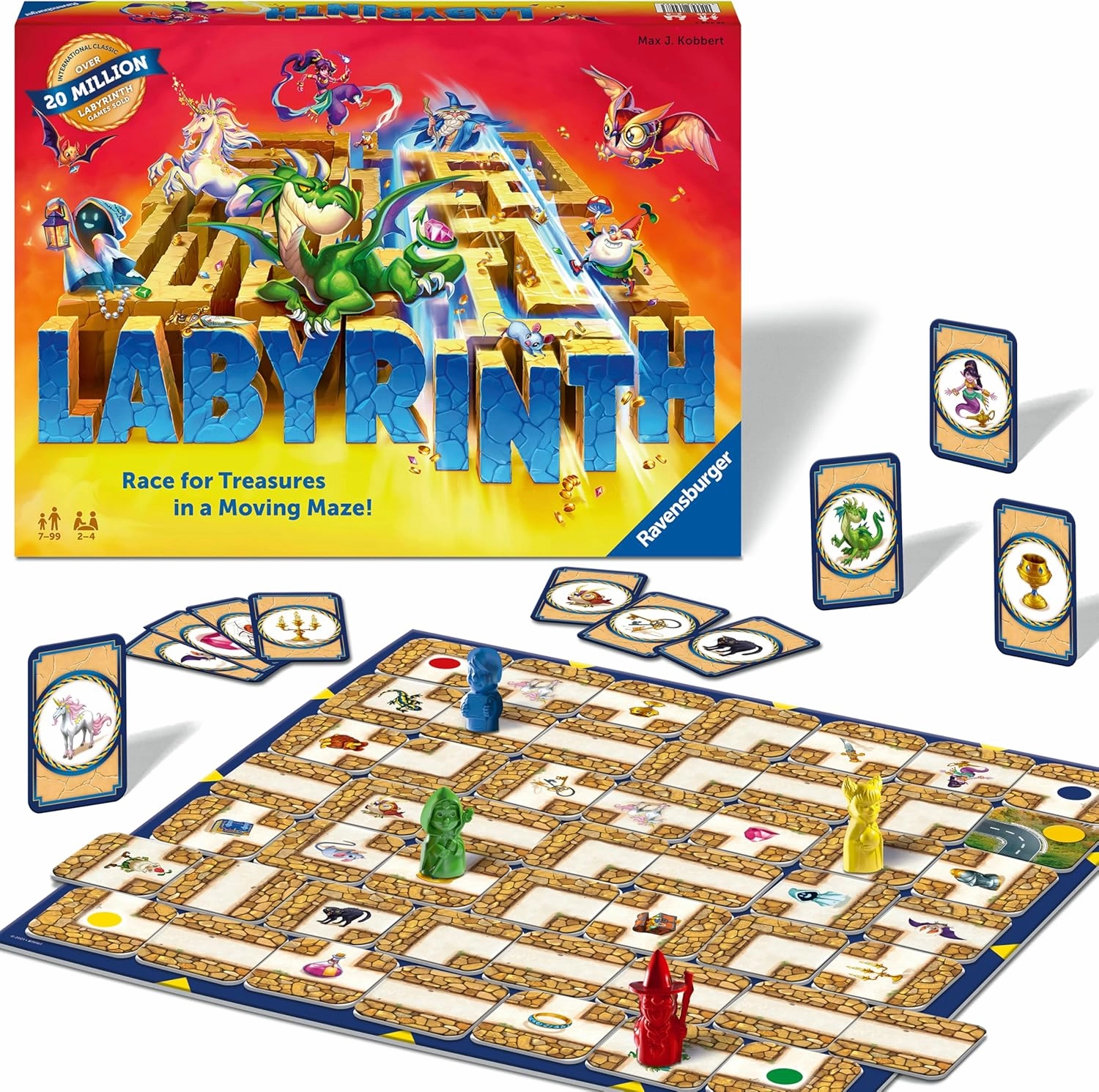 Ravensburger Labyrinth Board Game – A Strategic Maze Challenge for Family Nights – Find Treasures & Block Opponents – Great Birthday Gift – 2-4 Players – Kids Ages 7-10 and Older