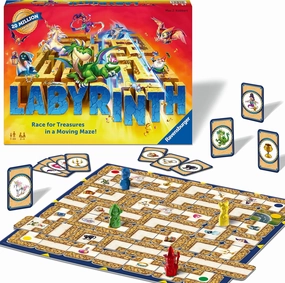 Ravensburger Labyrinth Board Game – A Strategic Maze Challenge for Family Nights – Find Treasures & Block Opponents – Great Birthday Gift – 2-4 Players – Kids Ages 7-10 and Older