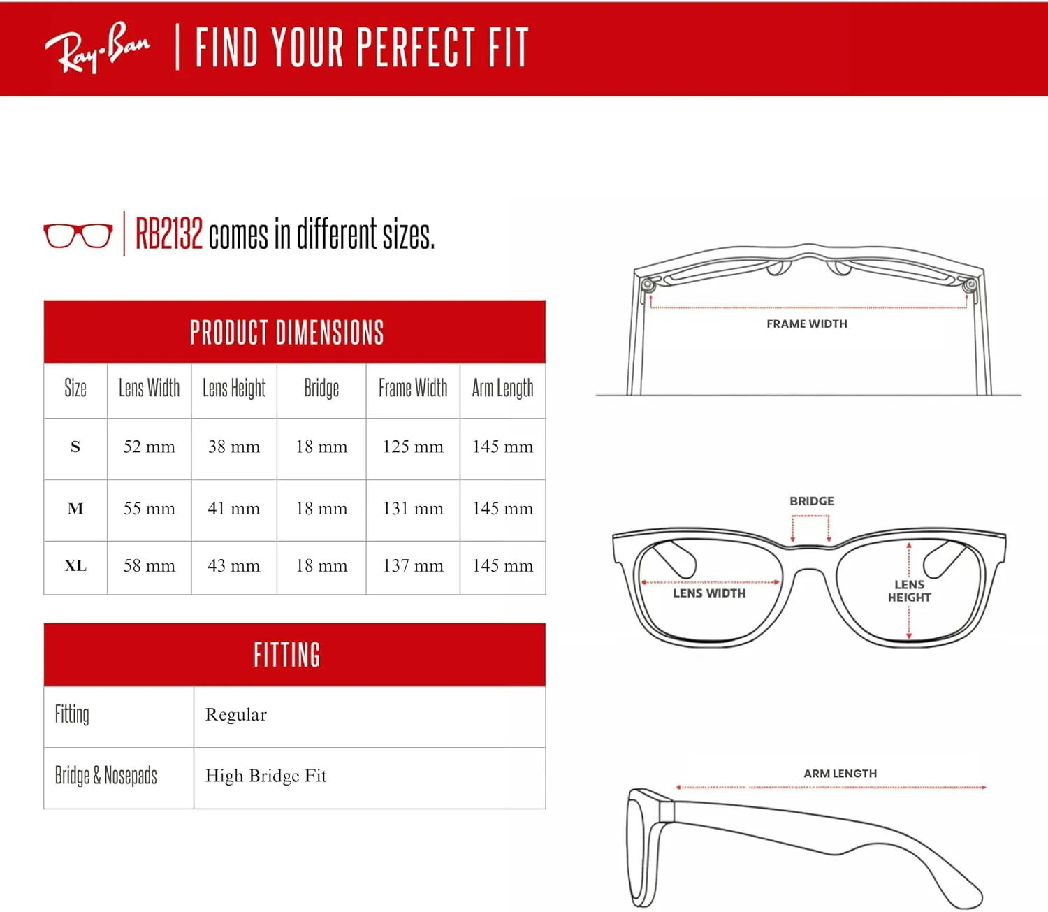 Ray-Ban RB2132 NEW WAYFARER Square Sunglasses For Men For Women   BUNDLE with Designer iWear Eyewear Care Kit
