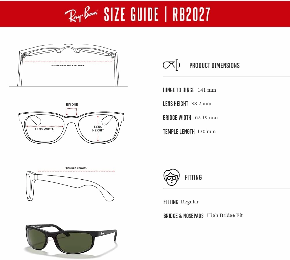 Ray-Ban RB2027 PREDATOR 2 Rectangular Sunglasses For Men For Women   Bundle with Designer iWear Kit