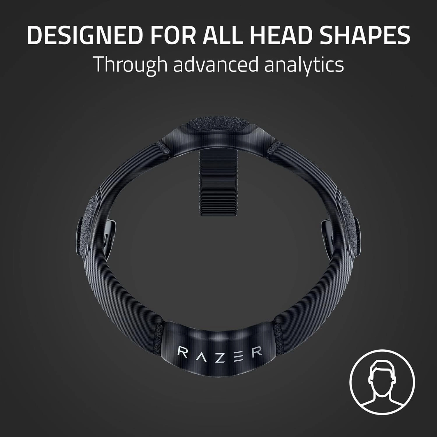 Razer Adjustable VR Head Strap System for Meta Quest 3: Fits All Head Shapes - High Performance Nylon Material - ResMed Technology - Soft, Adjustable Straps - Optimized Weight Distribution ,Black