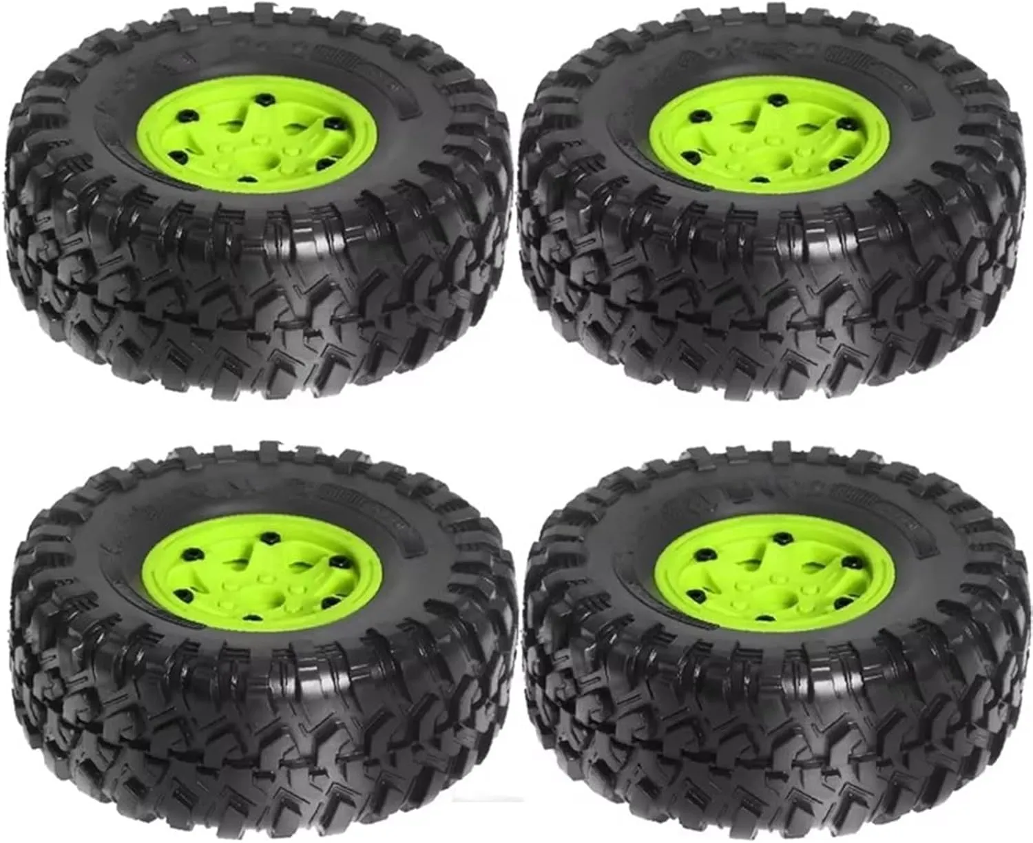 Rc Car Wheel Rim Tire Compatible with Axial for SCX10 for Wraith RR10 for Capra for TRX4 YK4082 1/10 RC Crawler Car 135Mm Metal 2.2Inch Beadlock Wheel Rim Tire Set(Green)