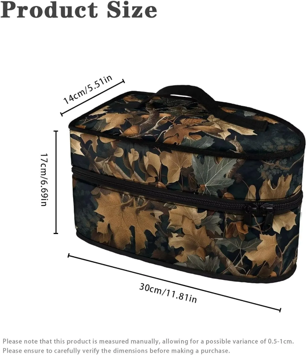 Rchsmod Maple Leaf Print Steam Iron Case with Handle Zippered Iron Carrier Bag Travel Steamer Holder Case Iron Accessories for Thanksgiving, Case Only
