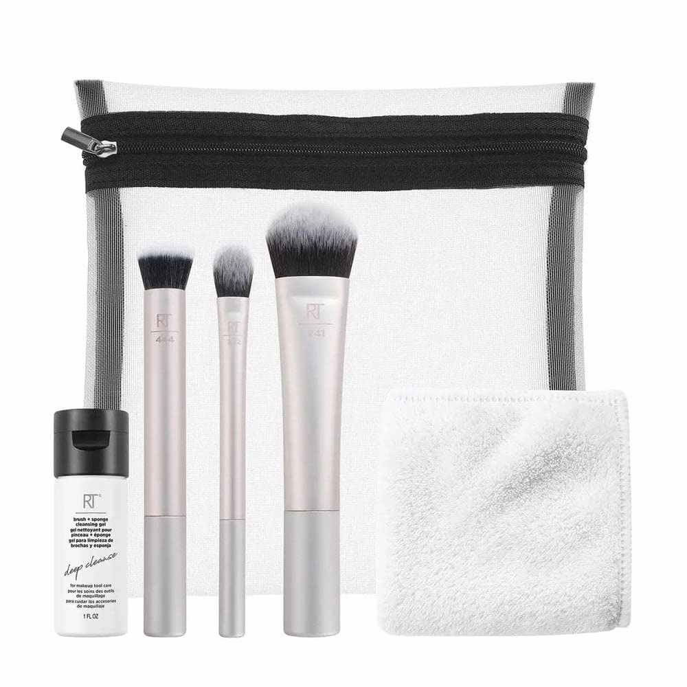 Real Techniques Limited Edition Skin Love Complexion Makeup Brush and Skincare Christmas Gift Set, Pink, 6 Count, Perfect For Wife, Spouse, Significant Other, Girlfriend, and Daughter