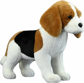 Realistic Beagle Plush - 11.4'' Large Beagle Dog Stuffed Animal - Plushy and Squishy Pillow Toy - Cute Dog Puppy Animal Plushie Toys Gift for Boys and Girls