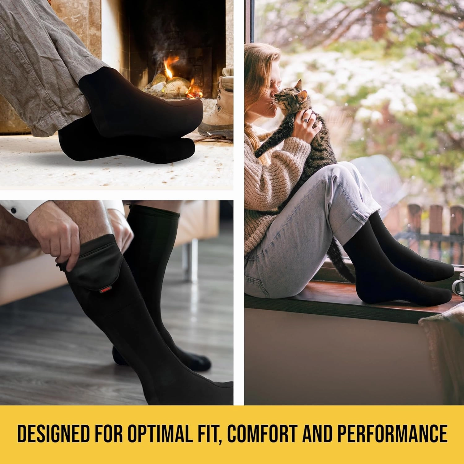 Rechargeable Heated Socks for Men and Women Great for Cold Weather, Winter, Outdoor, Camping and More