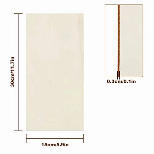 Rectangle Unfinished Wood Pieces 6 x 12 Inch, 25 Pcs Blank Basswood Sheets 1/8 Inch Thin Wood Board for Crafts, Model Making, Wood Burning