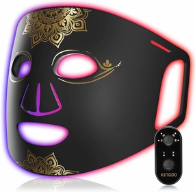 Red Light Therapy for Face, Cordless Near-Infrared 850nm Infrared Led Face Mask, Portable and Rechargeable Multi Light Therapy Mask at Home and Travel, 100 LED Beads, Gift Box Packaging,Black