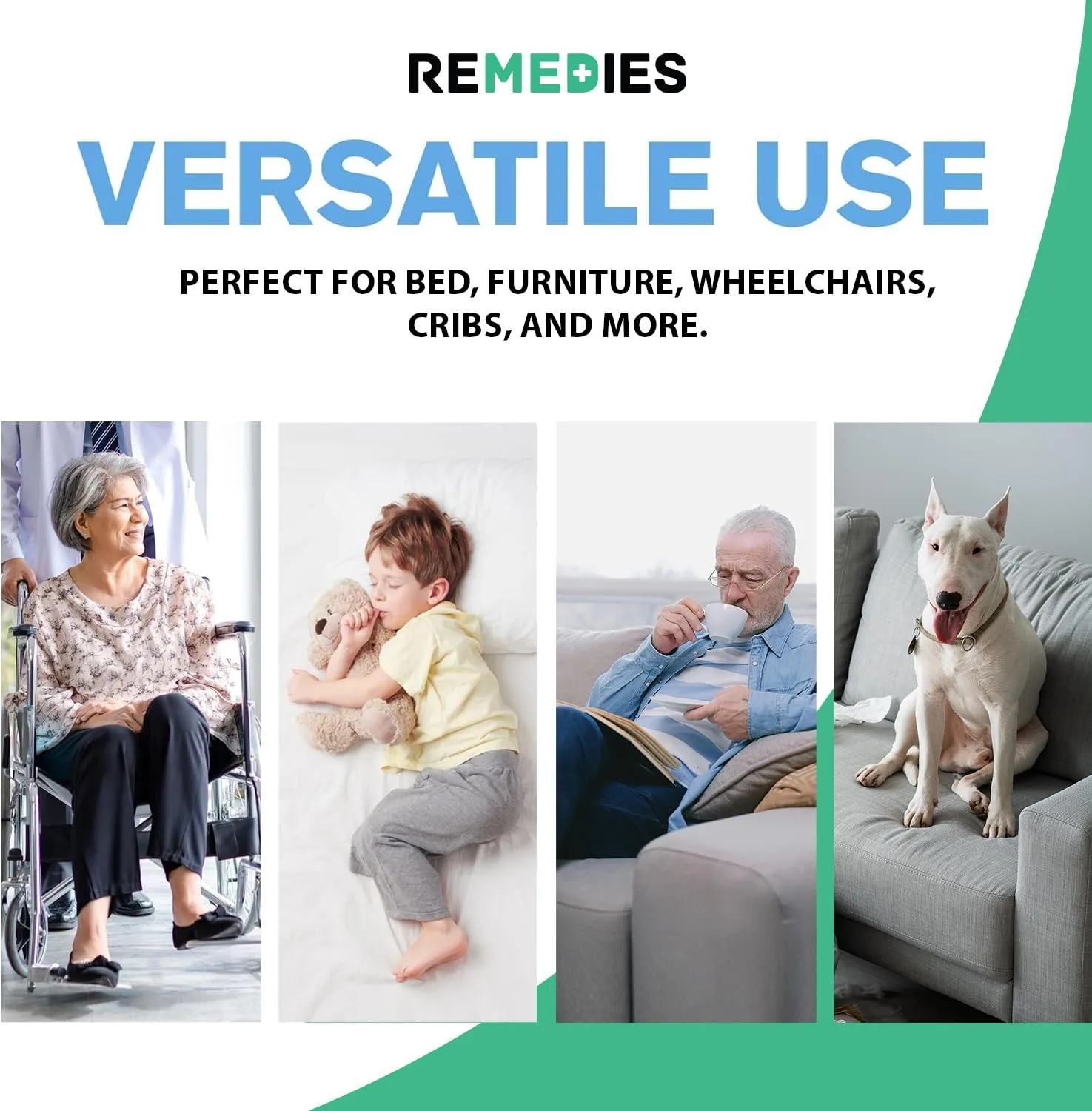 Remedies Extra Large Incontinence Bed Pads (36" x 36", 50 Count) - Super Absorbent Disposable Chux Underpads for Adults, Seniors, Kids, Puppies, Dogs & Furniture Protection