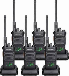 Retevis RT86 Long Range Walkie Talkies for Adults, High Power Professional 2 Way Radios, Heavy Duty Two Way Radios, Shatterproof Display, 2600mAh, for Commercial Construction Warehouse(6 Pack)