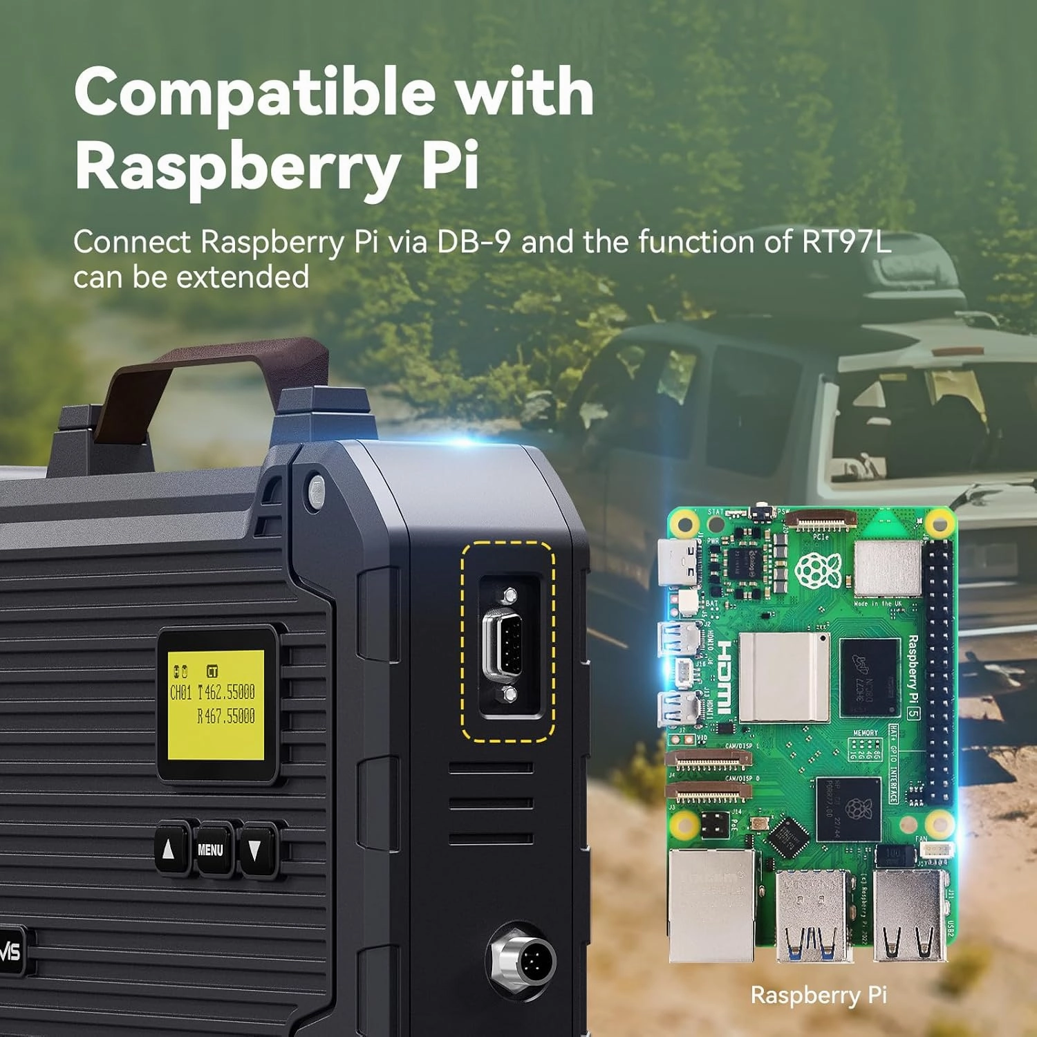 Retevis RT97L Up to 25W GMRS Repeater Set, High Power Full Duplex Portable Kit with FRP Antenna & Coaxial Cable, Perfect for Farms, Warehouses, Remote Areas, Outdoors & Home