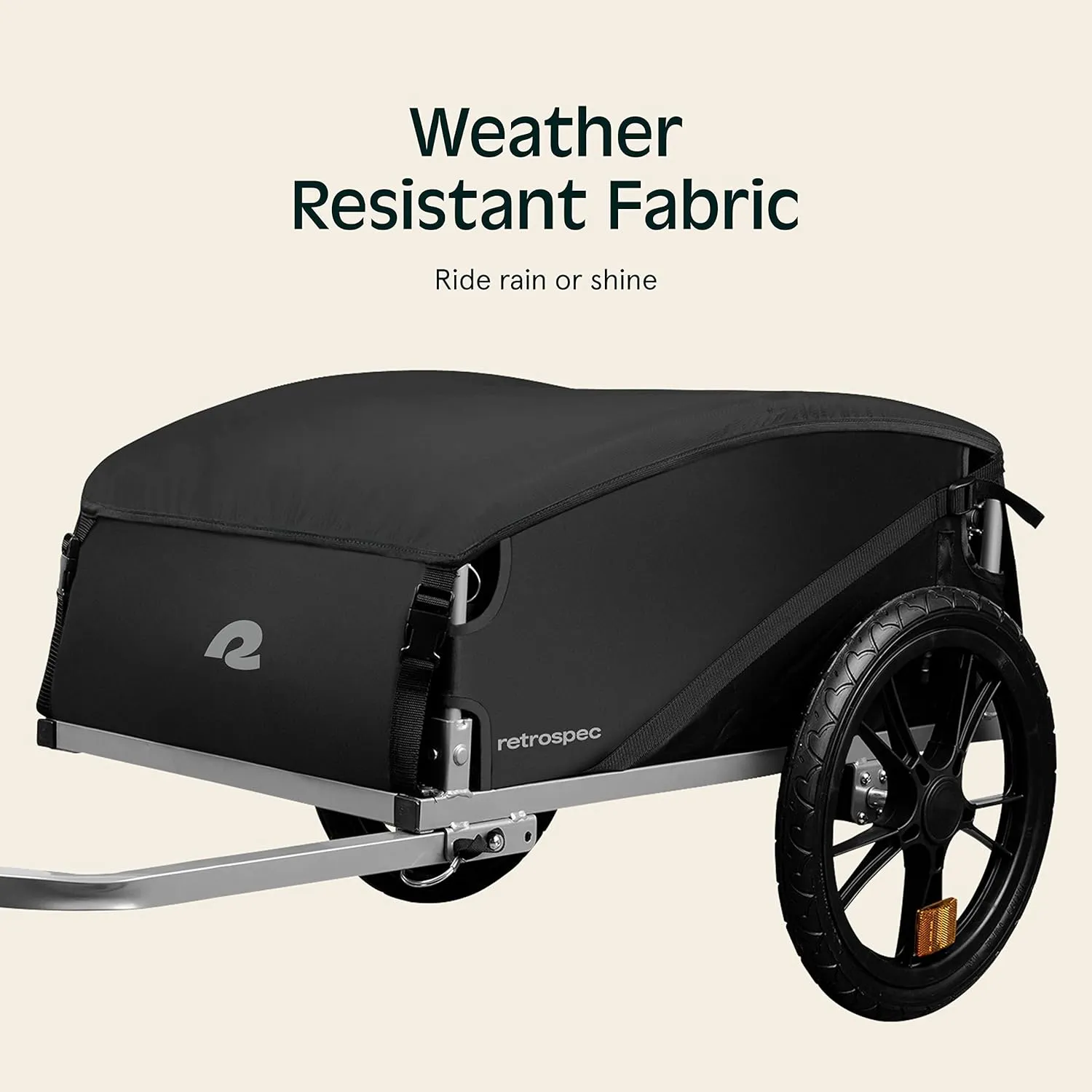 Retrospec Rover Hauler Cargo Bike Trailer with Folding Frame & Weather Resistant Fabric, Large Cargo Carrier, Fits 20” - 29” Bicycle Wheels