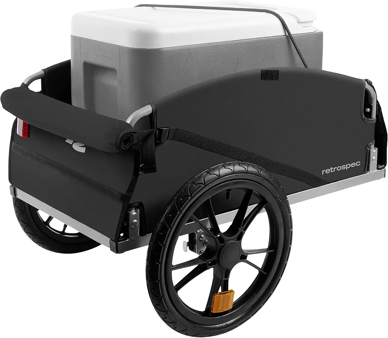 Retrospec Rover Hauler Cargo Bike Trailer with Folding Frame & Weather Resistant Fabric, Large Cargo Carrier, Fits 20” - 29” Bicycle Wheels
