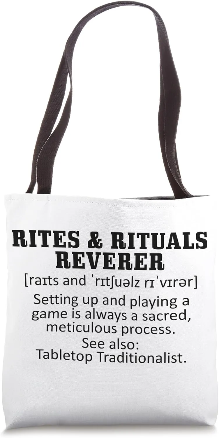 Rites and Rituals Reverer - setting up and playing a game is Tote Bag