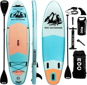 Roc Inflatable Stand Up Paddle Boards 10 ft 6 in with Premium SUP Paddle Board Accessories, Wide Stable Design, Non-Slip Comfort Deck for Youth & Adults