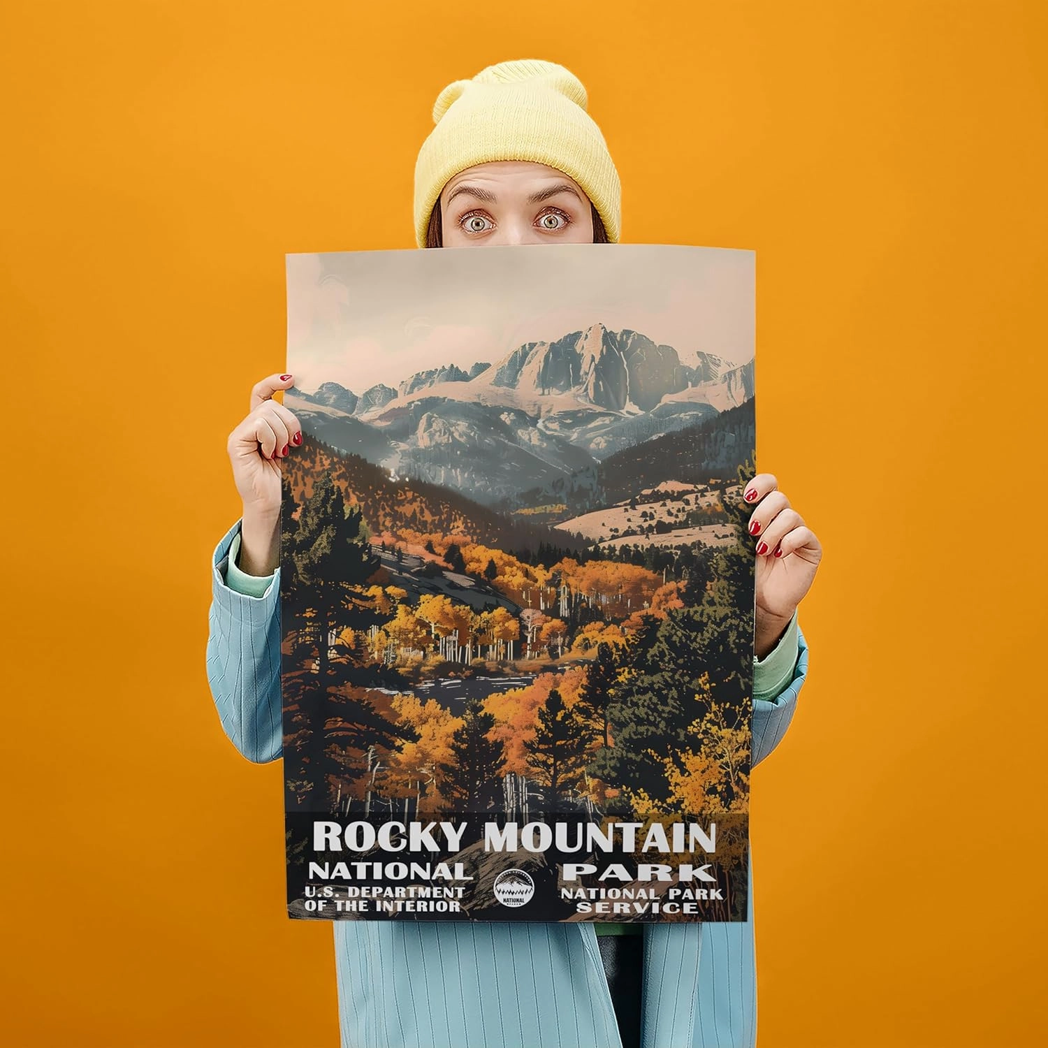 Rocky Mountain National Park Poster, Rocky Mountain Wall Art, Rocky Mountain Print, National Park Posters, National Park Wall Art, Travel Poster, National Park Print for Living Room (UNFRAMED)
